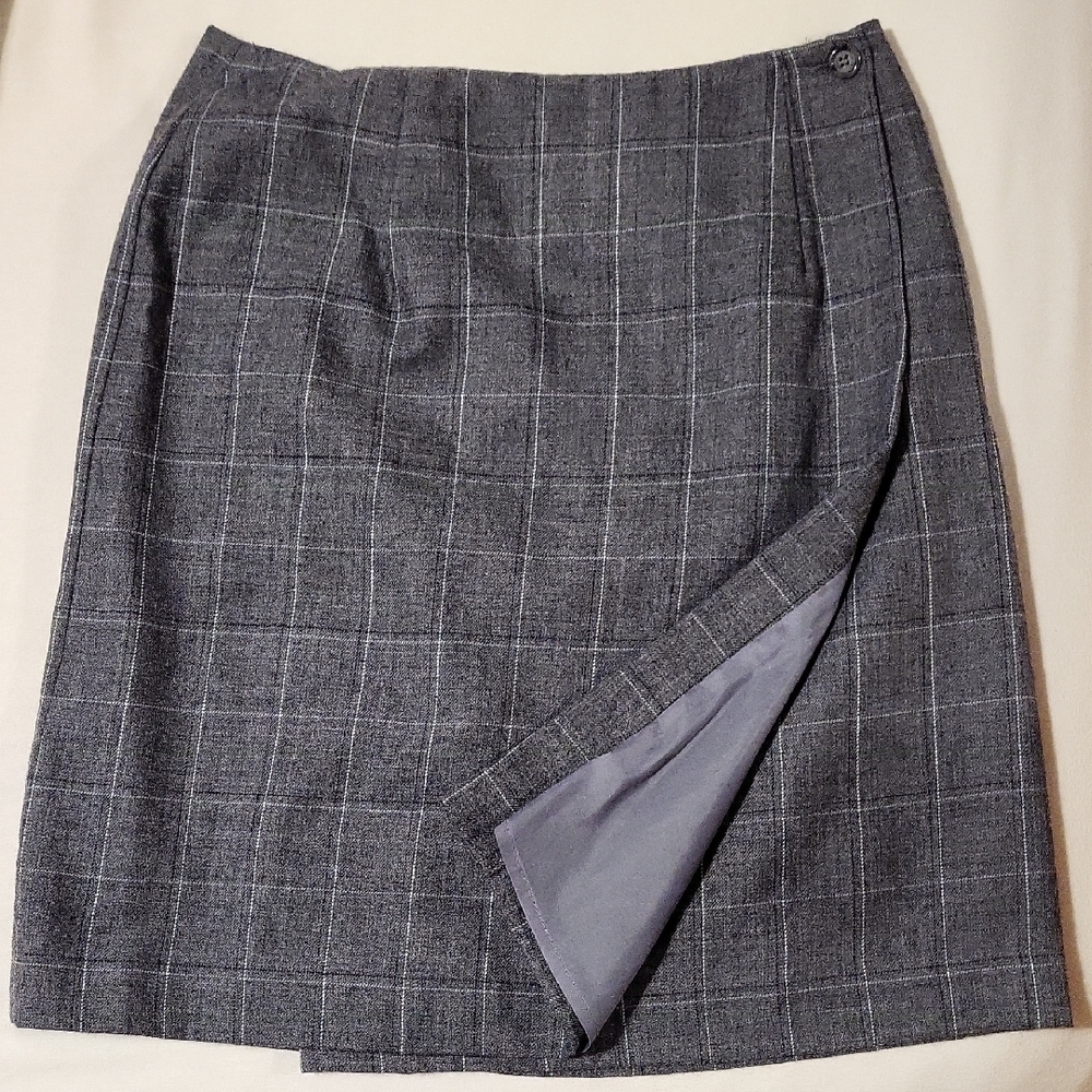 Geoffrey Beene Gray Wrap Pencil Skirt for Work